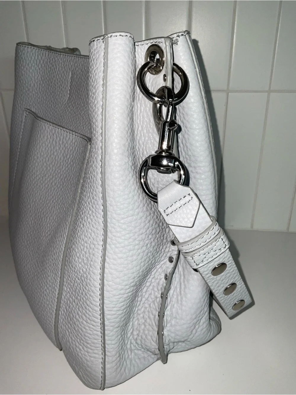Rebecca Minkoff Darren Putty Pebbled Leather Shoulder Hobo